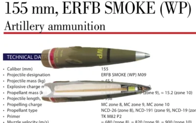 155 мм снаряд ERFB Smoke WP збільшеної дальності
